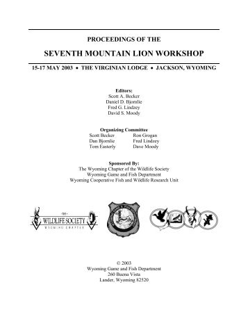 Proceedings of the Seventh Mountain Lion Workshop
