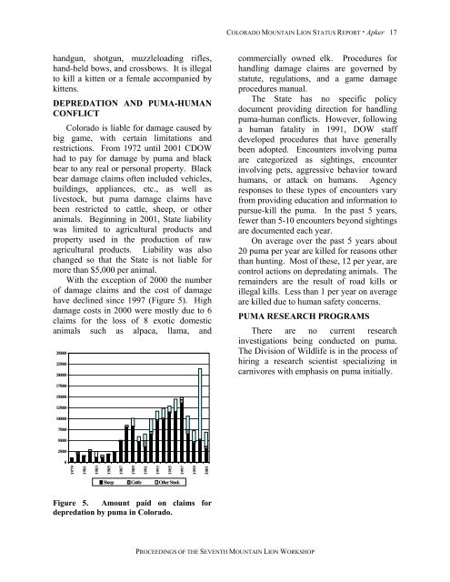 Proceedings of the Seventh Mountain Lion Workshop