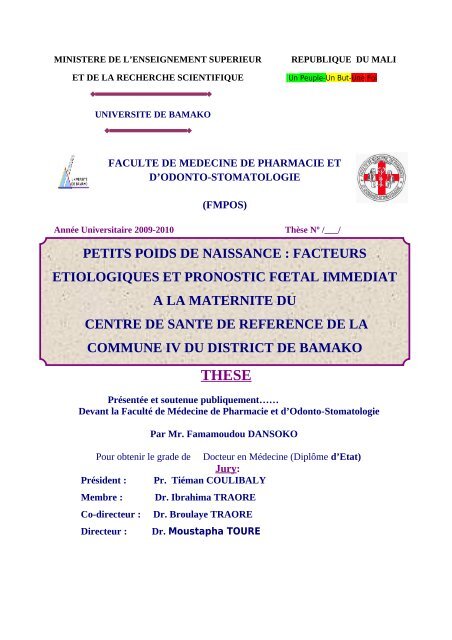 Ministere De L Enseignement Superieur Republique Du Mali