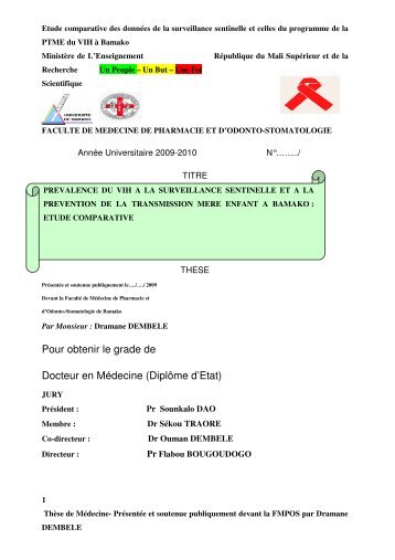 Pour obtenir le grade de Docteur en MÃ©decine (DiplÃ´me d'Etat)