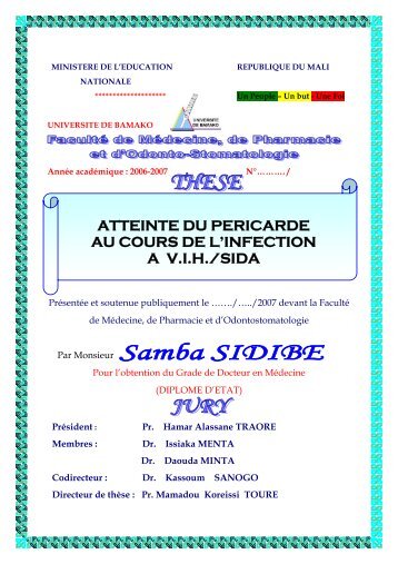 atteinte du pericarde au cours de l'infection a vih/sida