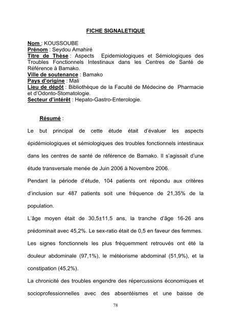 aspects epidemiologiques et semiologiques des troubles ...