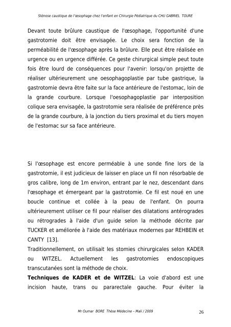 STENOSE CAUSTIQUE DE L'ÅSOPHAGE CHEZ L'ENFANT ...