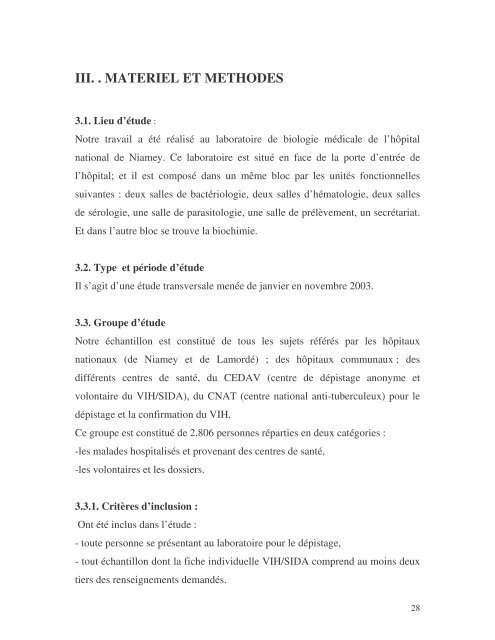 (VIH) chez les adolescents Ã  Niamey