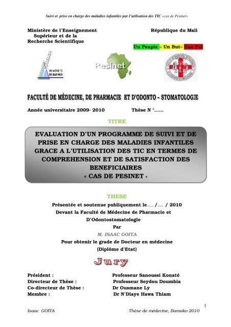 EVALUATION D'UN PROGRAMME DE SUIVI ET ... - Keneya Blown