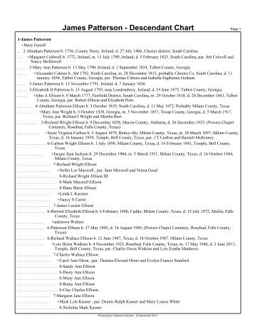 James Patterson - Descendant Chart - kennedyreuther.com