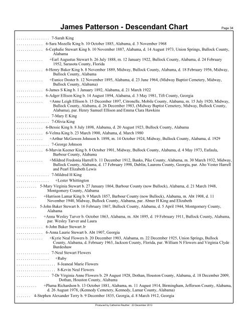 James Patterson - Descendant Chart - kennedyreuther.com