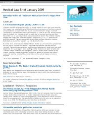 Download Medical Law Brief - January 2009 - Kennedys