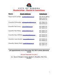 CITYOFKENORA Memberships - Boards & Committees - Kenora.ca