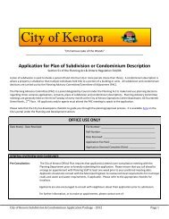 Application for Approval of a Plan of Subdivision or ... - Kenora.ca