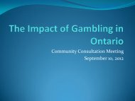 The Impact of Gambling in Ontario - Kenora.ca