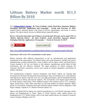 Lithium Battery Market 