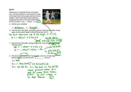 Notes 5.8B Quadratic Applications - Kenston School District