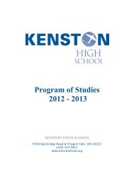 Program of Studies 2012 - 2013 - Kenston School District