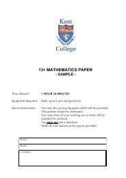 13+ MATHEMATICS PAPER - Kent College Pembury