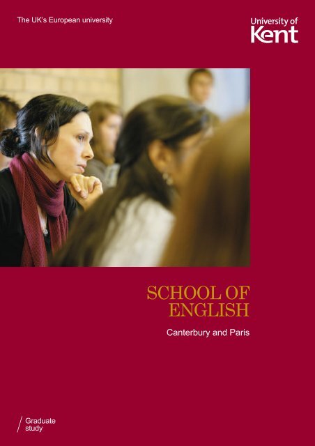SCHOOL OF ENGLISH - University of Kent