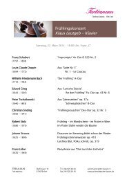 Programm Frühlingskonzert | Klaus Leutgeb - Klavier | Samstag, 22. März 2014 - 16:00 Uhr