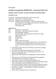 Provisional Conference programme EUPRIO ... - University of Kent