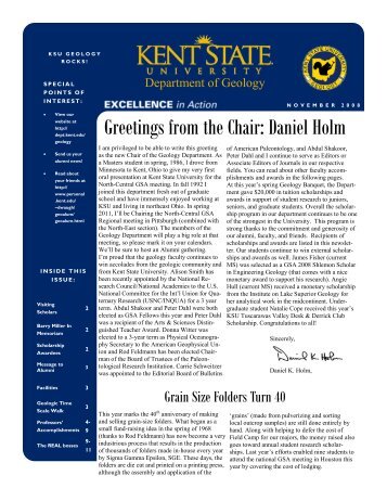 Greetings from the Chair: Daniel Holm - Kent State University
