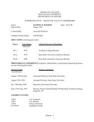 Curriculum Vitae - Kent State University