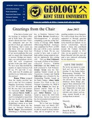 Greetings from the Chair - Kent State University