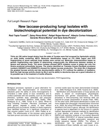 New laccase-producing fungi isolates with ... - Academic Journals