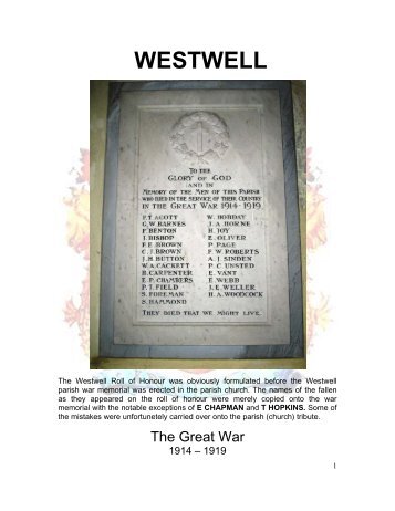 WESTWELL - Kent Fallen