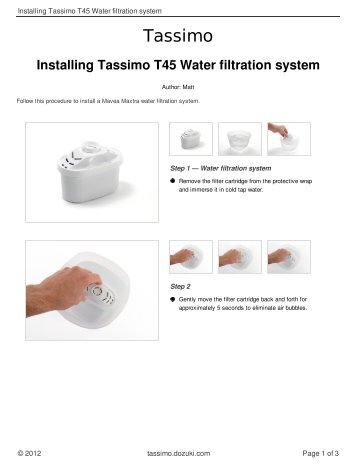 Installing Tassimo T45 Water filtration system