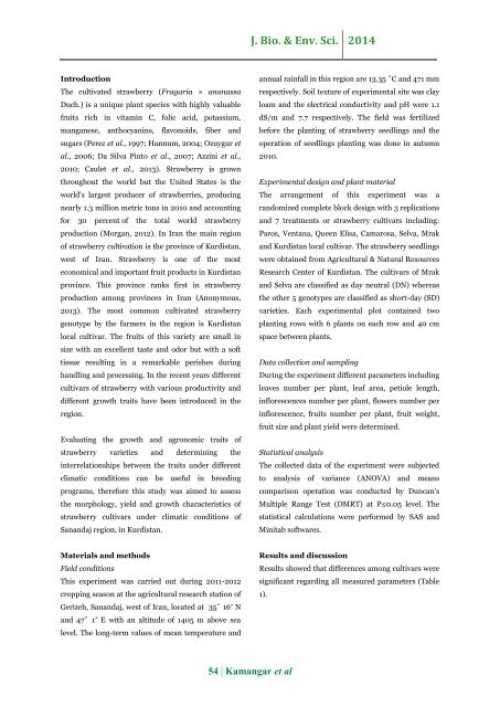 Evaluation of growth and morphological traits of strawberry (Fragaria × ananassa Duch.) cultivars under field conditions