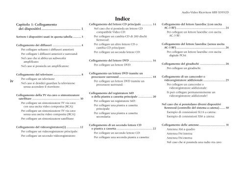 KRF-X9992D (Guida per i collegamenti) - Kenwood