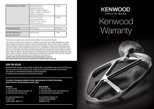 Download the Kenwood warranty card 2012