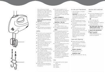 Kenwood Hand Mixer Instruction Manual HM330