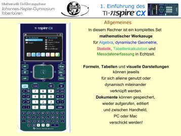 3. Präsentation zum TI-nspire (1.11 MB pdf)