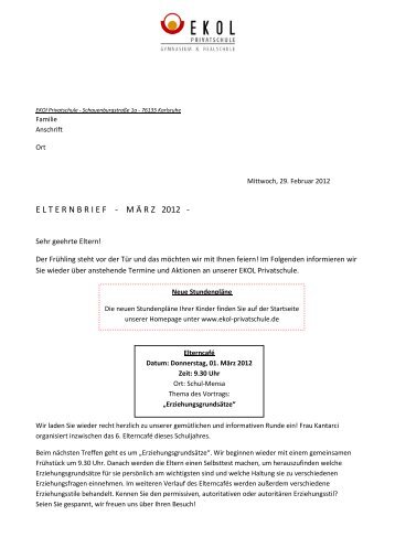 7 Elternbrief MÄRZ 2012 - Johannes Kepler Privatschule