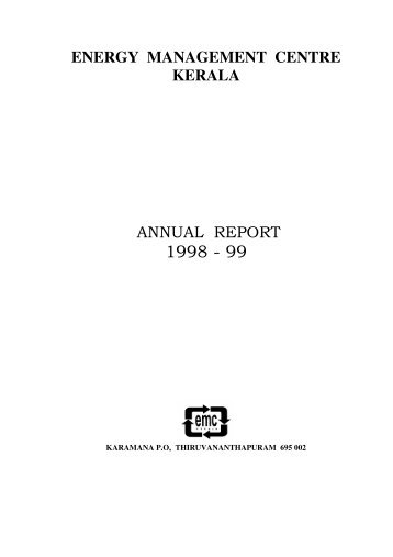 annual report 1998 - 99 - Energy Management Centre Kerala