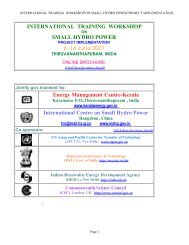 International Training Workshop on SHP - Energy Management ...