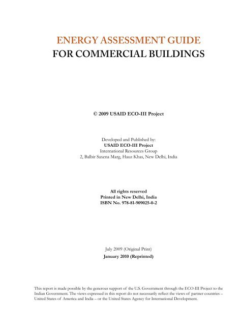 energy assessment guide for commercial buildings - ECO-III