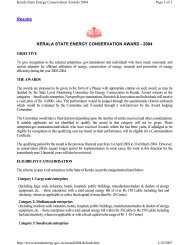 Results KERALA STATE ENERGY CONSERVATION AWARD - 2004