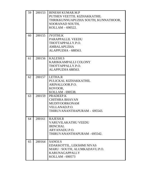 KERALA PUBLIC SERVICE COMMISSION