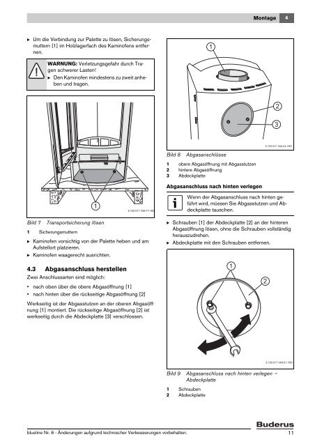 Bedienungs- und Montageanleitung blueline Nr. 6