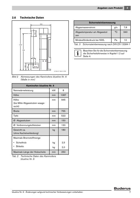 Bedienungs- und Montageanleitung blueline Nr. 6