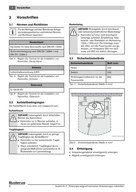 Bedienungs- und Montageanleitung blueline Nr. 6