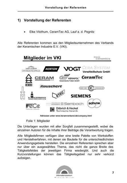 Vorstellung der Referenten - Verband der Keramischen Industrie e.V.