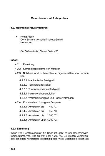 392 4.2. Hochtemperaturarmaturen â¢ Heinz Albert Cera System ...