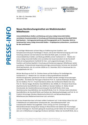 Pressemitteilung - Kerckhoff-Klinik Bad Nauheim