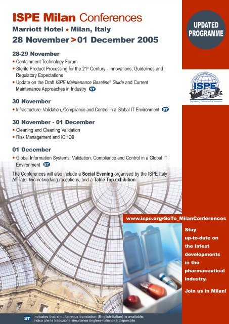 ISPE Milan Conferences - Kereon AG