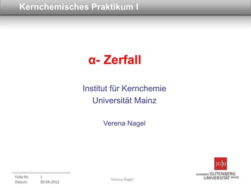 Tag 3 - Institut fÃ¼r Kernchemie