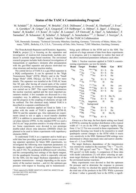 jahresbericht 2007 - Institut fÃ¼r Kernchemie - Johannes Gutenberg ...