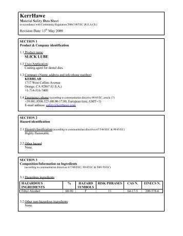 Slick Lube - MSDS - Kerr