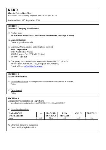 MSDS_Alginot Base Paste - Kerr